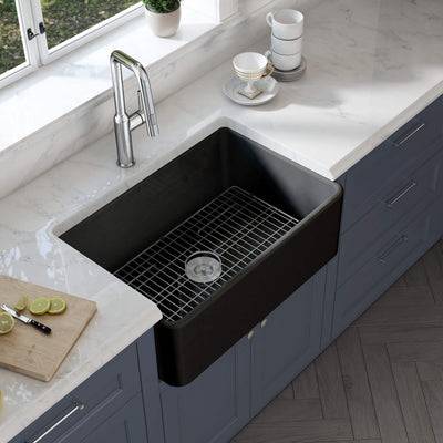 Nova 30" Matte Black Fireclay Single Bowl Kitchen Farmhouse Sink - C2-30SFMB  - Shop at Home Craft Studio - 2