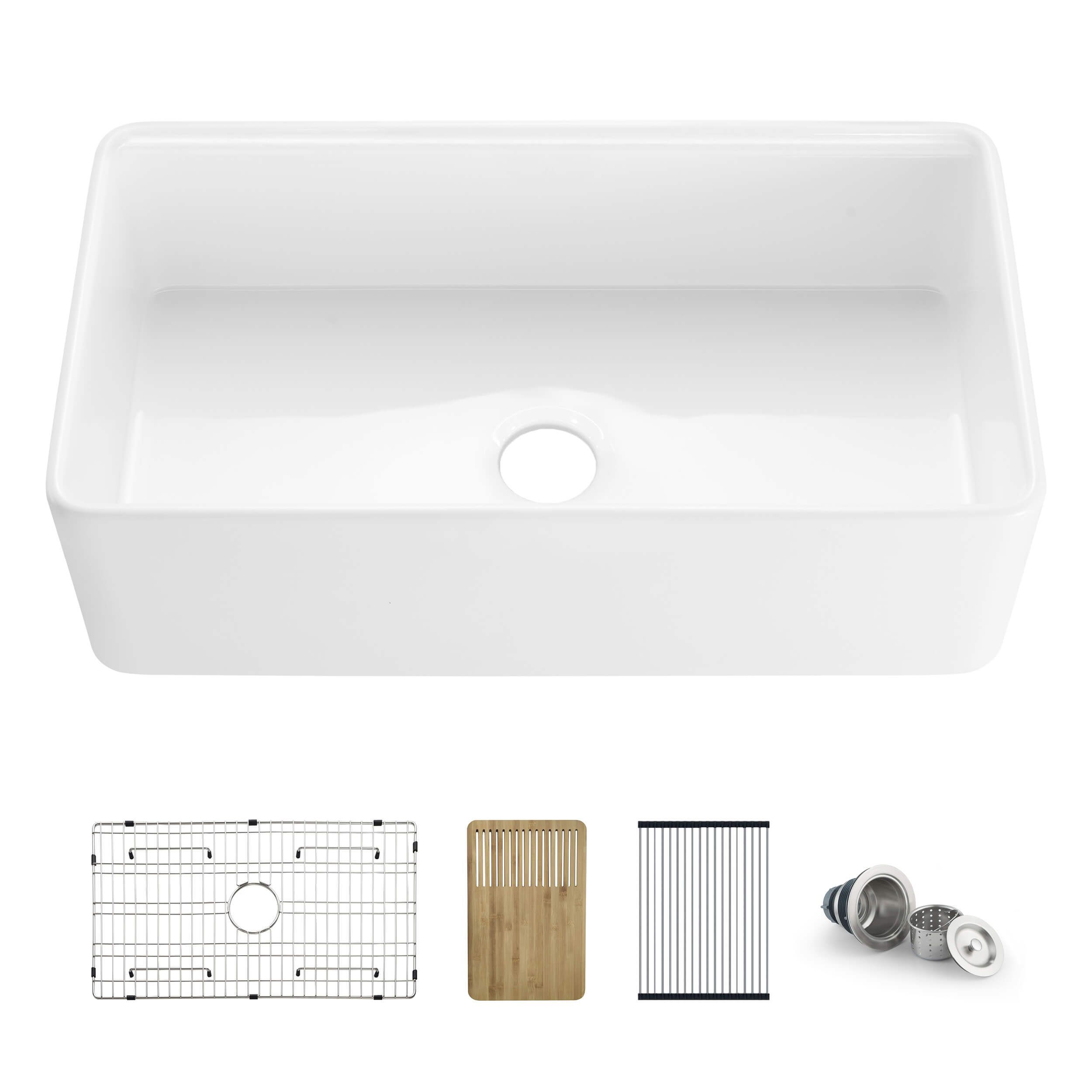 Nova 33" Farmhouse Fireclay Kitchen Workstation Sink - C2-33SFT  - Shop at Home Craft Studio - 1