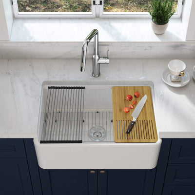 Nova 33" Farmhouse Fireclay Kitchen Workstation Sink - C2-33SFT  - Shop at Home Craft Studio - 3