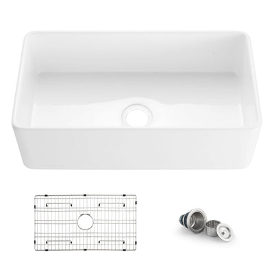 Nova 33" Fireclay Single Bowl Kitchen Farmhouse Sink - C2-33SF  - Shop at Home Craft Studio - 1