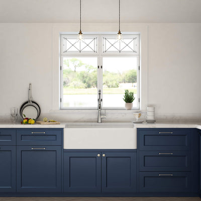 Nova 36" Fireclay Single Bowl Kitchen Farmhouse Sink - C2-36SF  - Shop at Home Craft Studio - 2