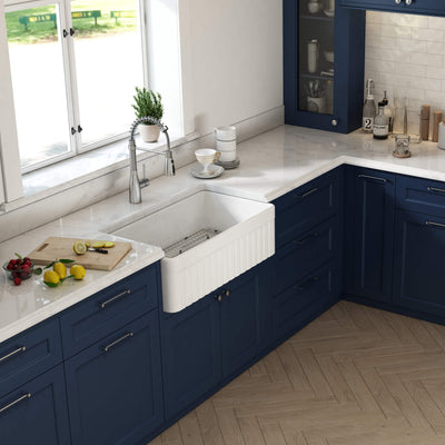 Nova - PL 33" Reversible Fireclay Single Bowl Kitchen Farmhouse Sink - C2-33SFPI  - Shop at Home Craft Studio - 2