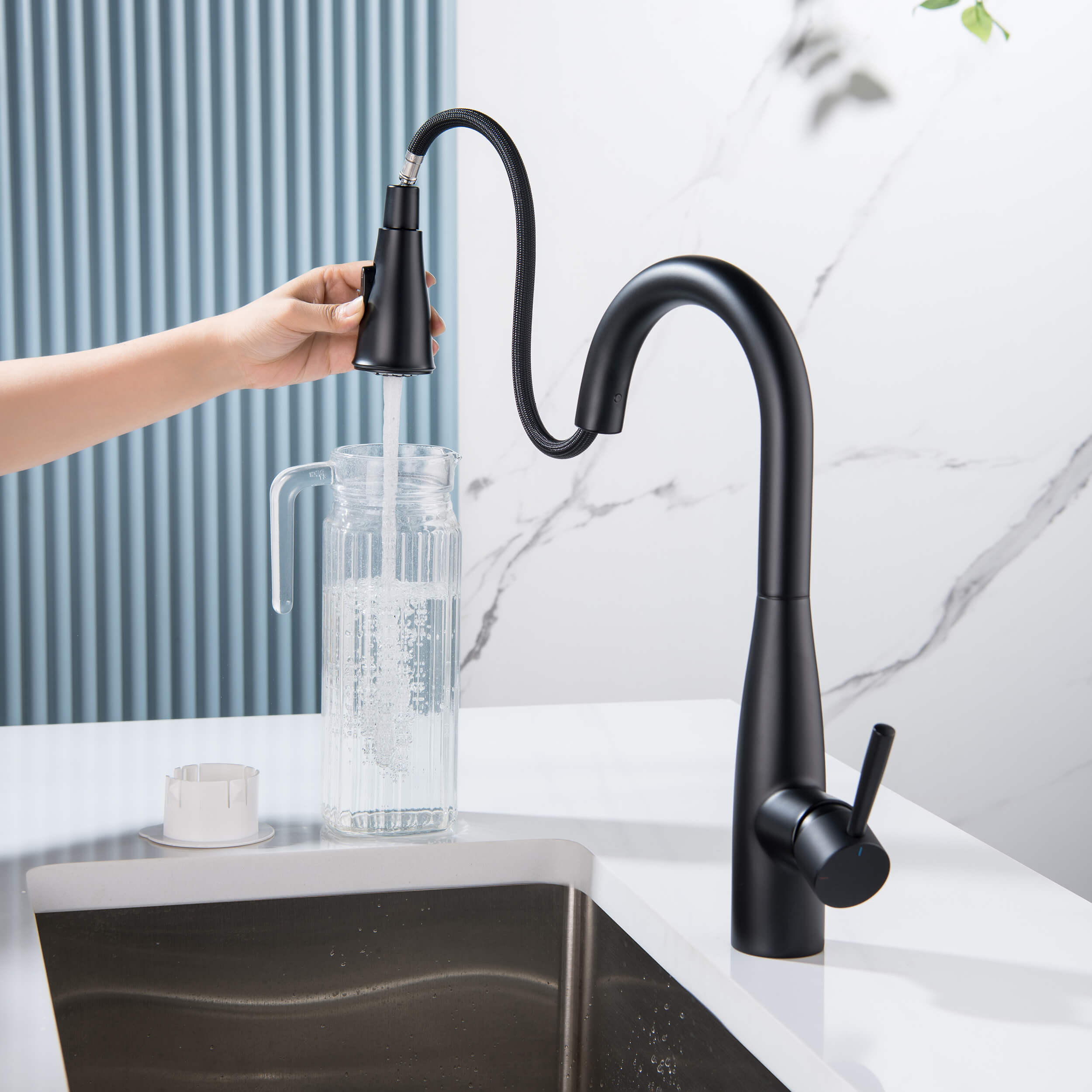 Plano Single Handle Pull Down Kitchen & Bar Sink Faucet - CKF-2015  - Shop at Home Craft Studio - 26
