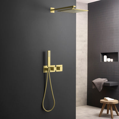 Quadra 2-Function Thermostatic Wall Mount Shower System With Rough-in Valve - CSF-4014  - Shop at Home Craft Studio - 2