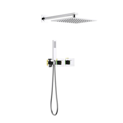 Quadra 2-Function Thermostatic Wall Mount Shower System With Rough-in Valve - CSF-4014  - Shop at Home Craft Studio - 11