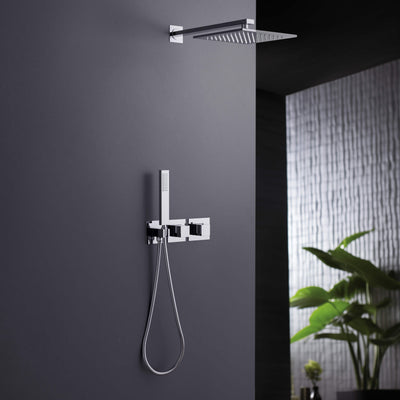 Quadra 2-Function Thermostatic Wall Mount Shower System With Rough-in Valve - CSF-4014  - Shop at Home Craft Studio - 12