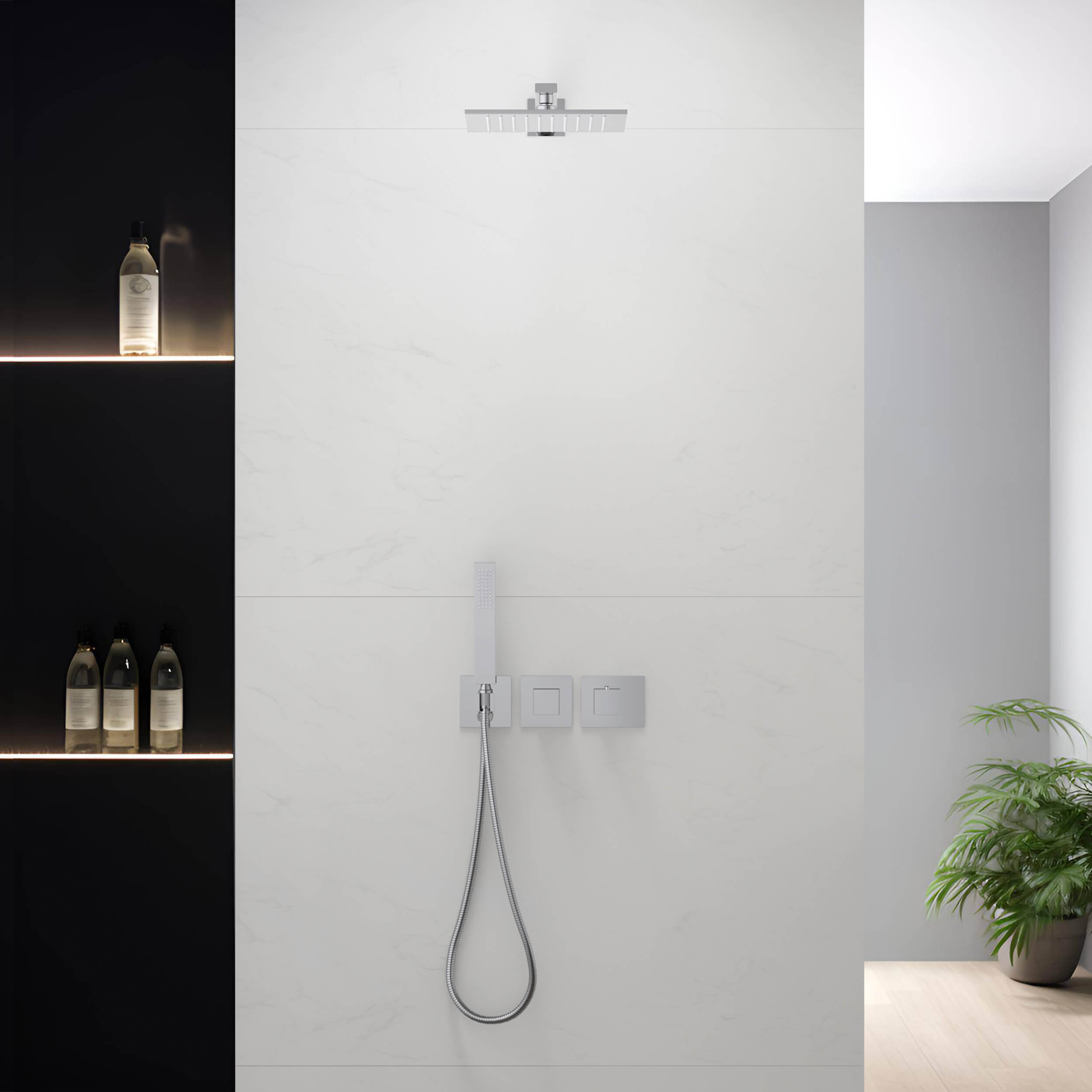 Quadra 2-Function Thermostatic Wall Mount Shower System With Rough-in Valve - CSF-4014  - Shop at Home Craft Studio - 15