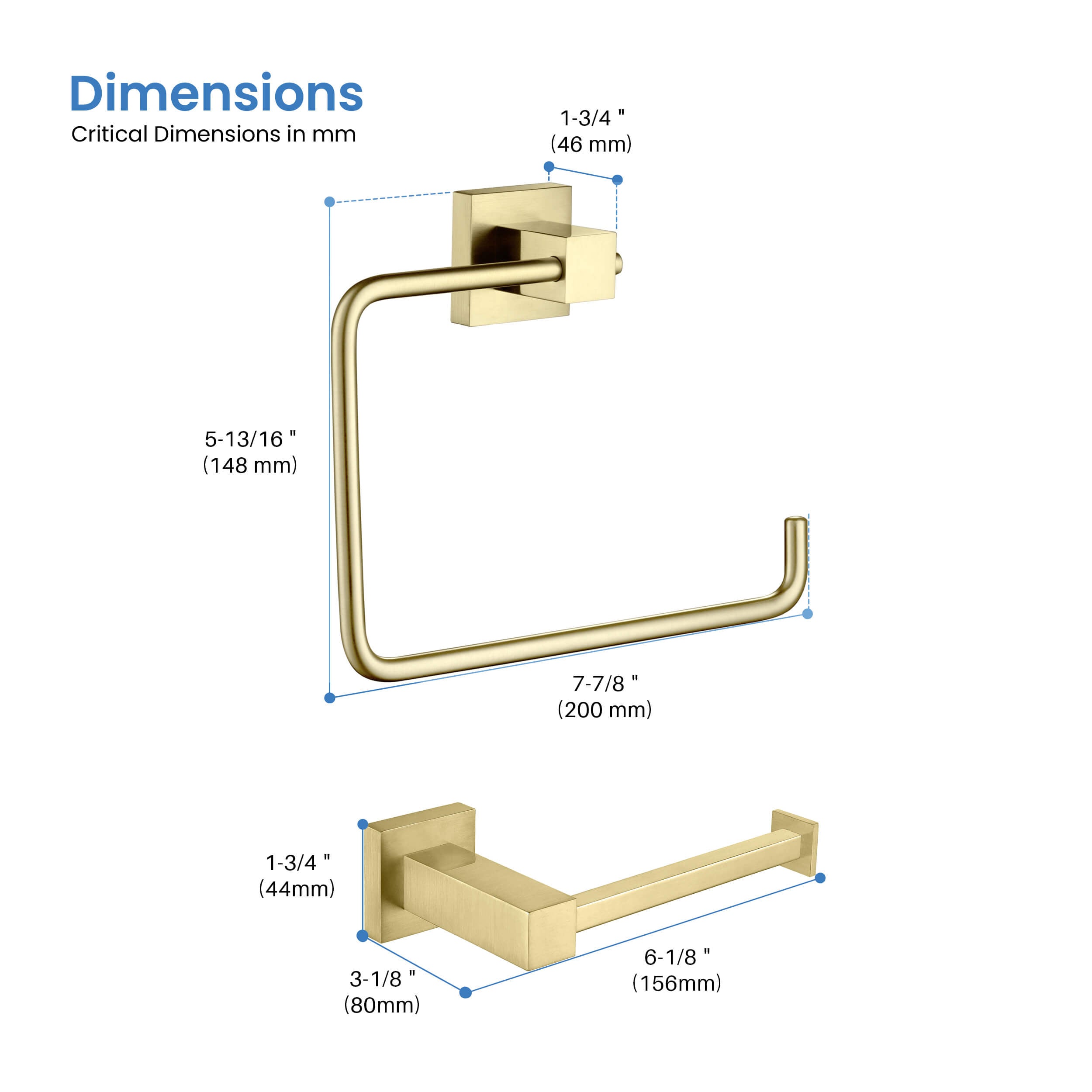Quadra 2-Piece Bathroom Hardware Set - C-CBA15-2-2  - Shop at Home Craft Studio - 11