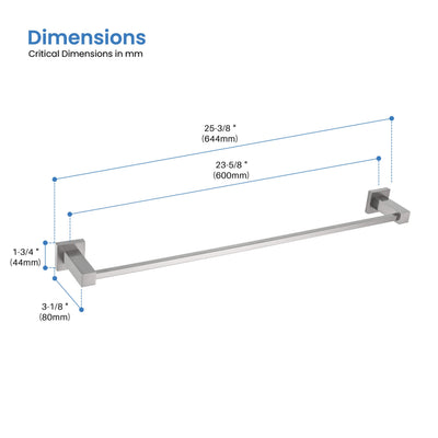 Quadra 24 inch Bathroom Towel Bar - CBA-1504  - Shop at Home Craft Studio - 13