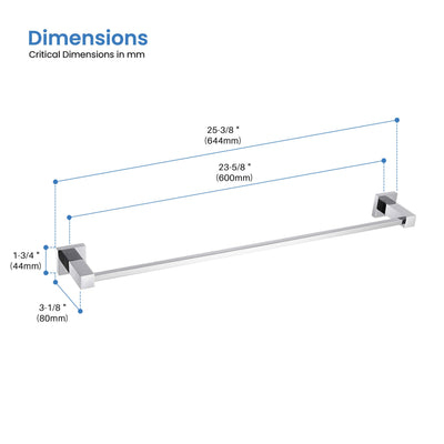 Quadra 24 inch Bathroom Towel Bar - CBA-1504  - Shop at Home Craft Studio - 20