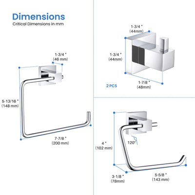 Quadra 4-Piece Bathroom Hardware Set - C-CBA15-4-2  - Shop at Home Craft Studio - 26