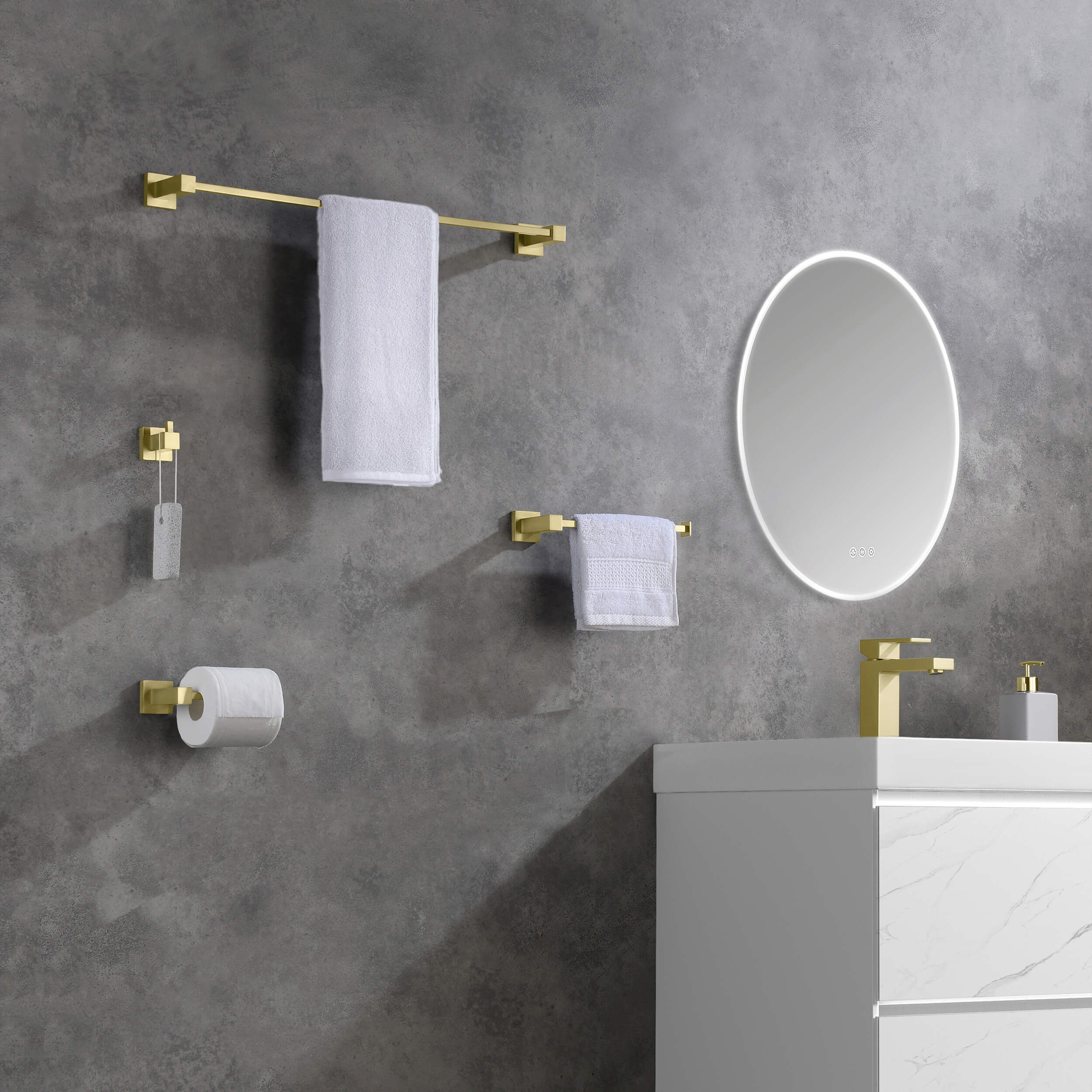 Quadra 4-Piece Bathroom Hardware Set - C-CBA15-4  - Shop at Home Craft Studio - 2