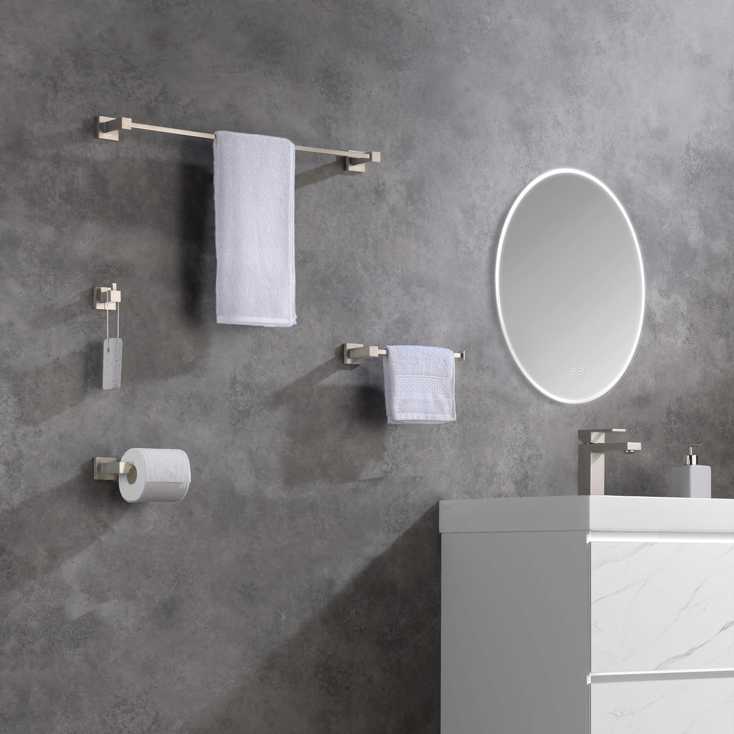 Quadra 4-Piece Bathroom Hardware Set - C-CBA15-4  - Shop at Home Craft Studio - 9