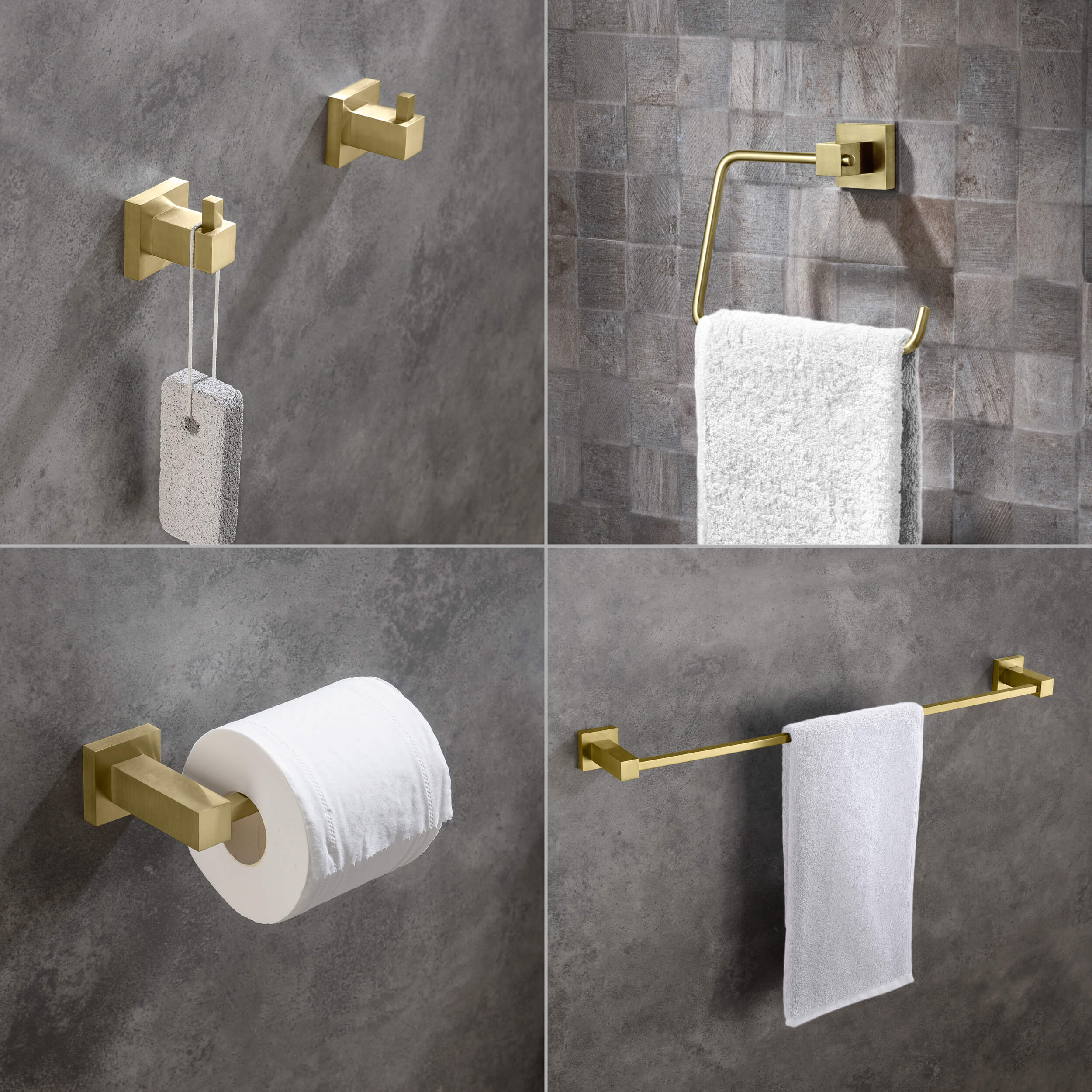 Quadra 5-Piece Bathroom Hardware Set - C-CBA15-5-1  - Shop at Home Craft Studio - 3
