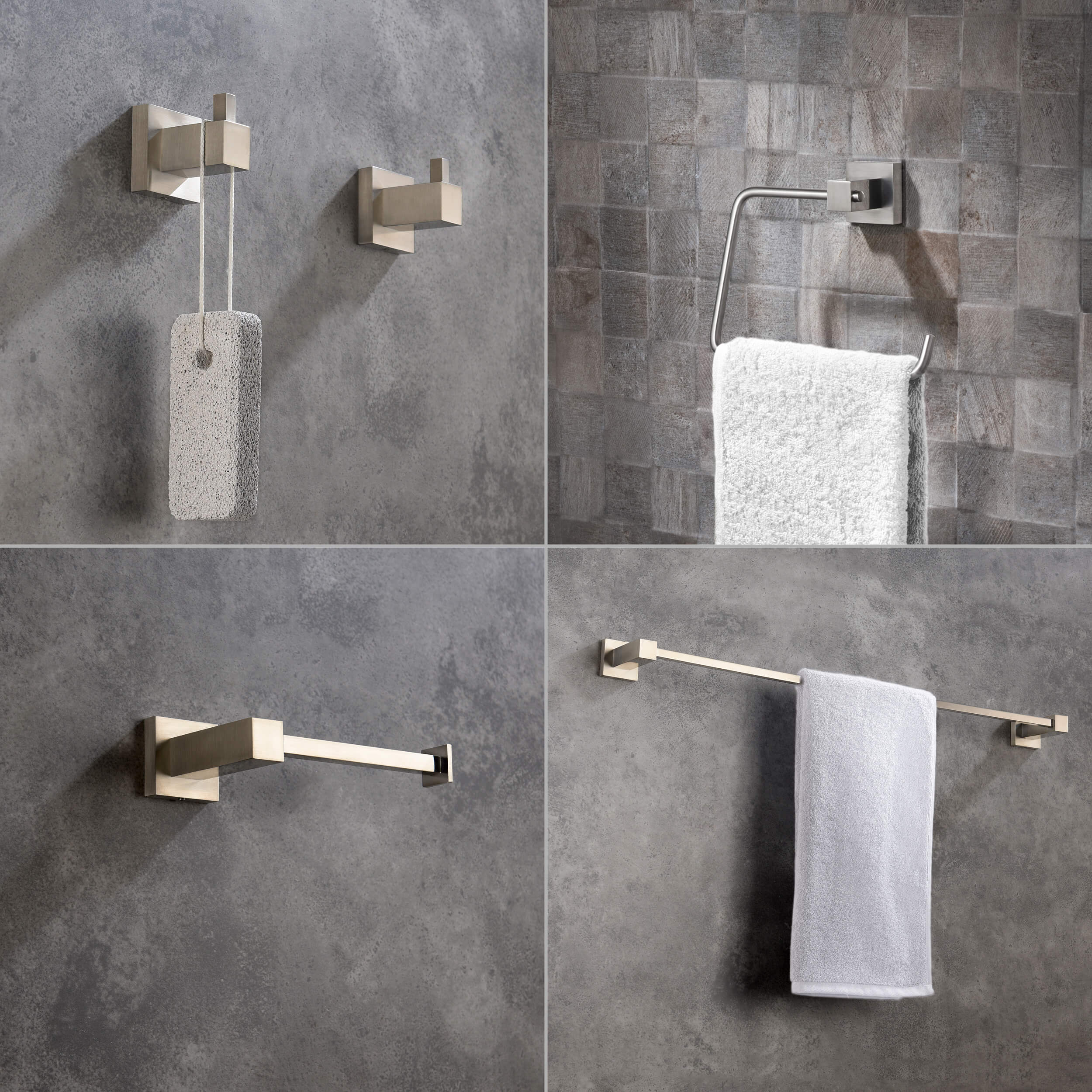 Quadra 5-Piece Bathroom Hardware Set - C-CBA15-5-1  - Shop at Home Craft Studio - 12