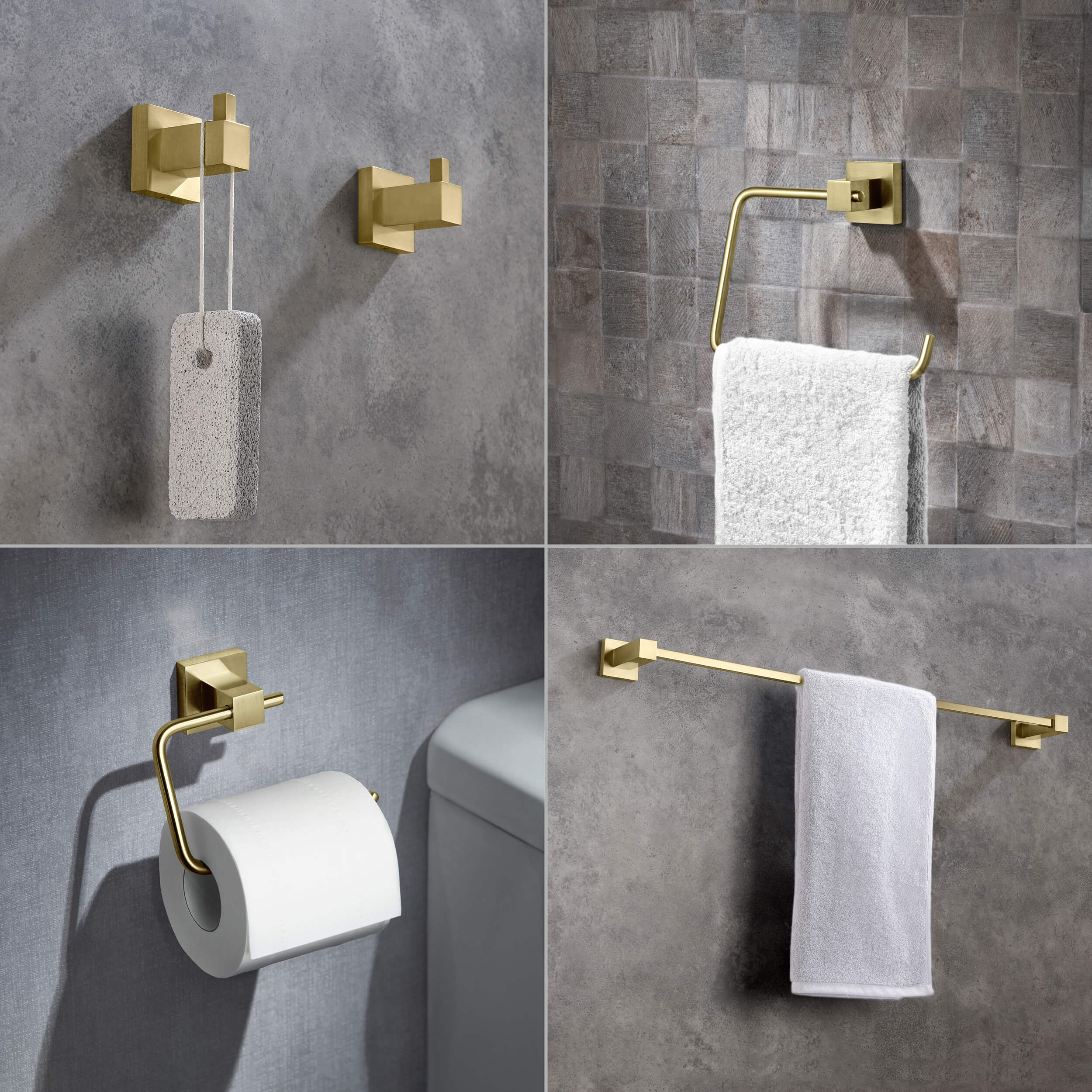 Quadra 5-Piece Bathroom Hardware Set - C-CBA15-5-2  - Shop at Home Craft Studio - 2