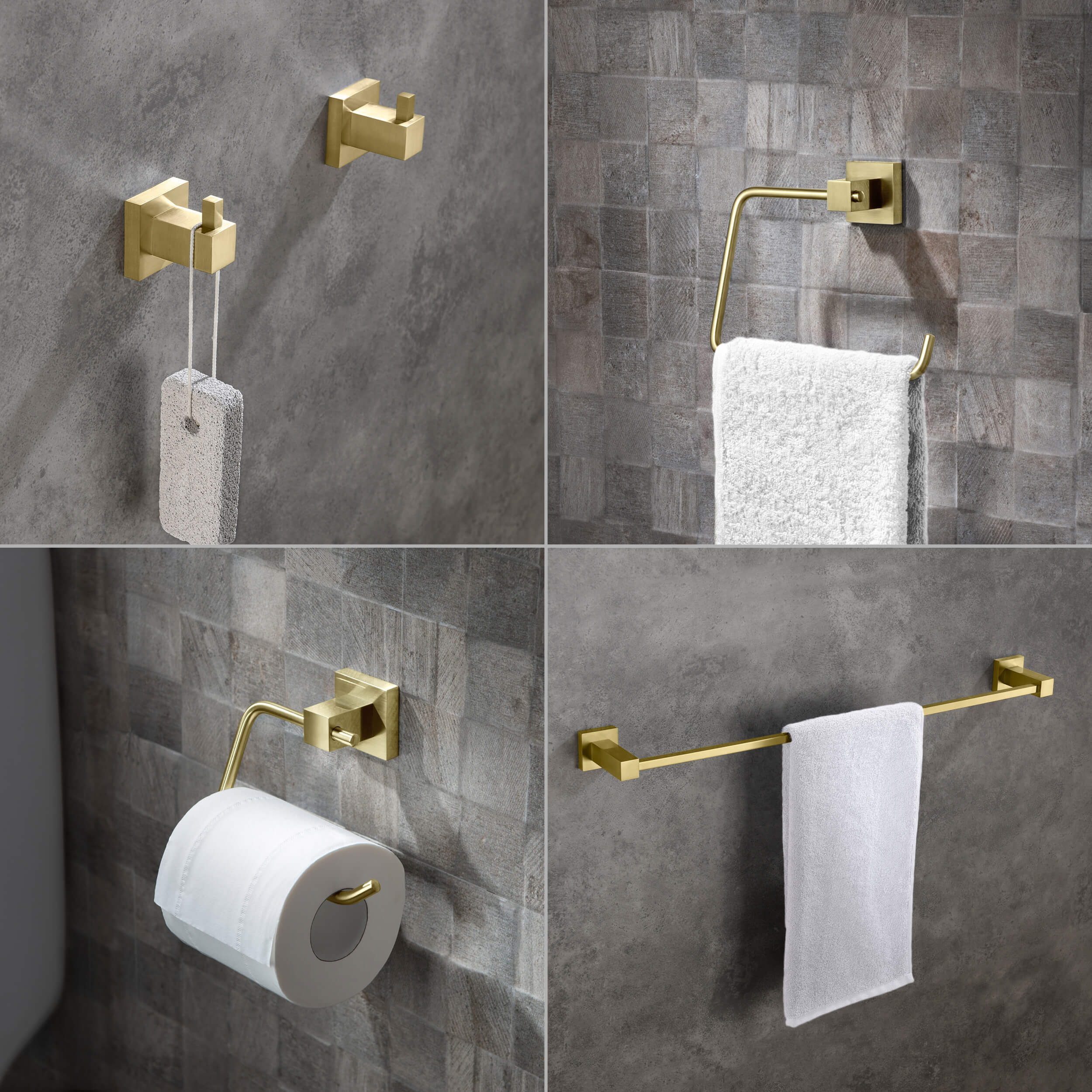 Quadra 5-Piece Bathroom Hardware Set - C-CBA15-5-2  - Shop at Home Craft Studio - 3