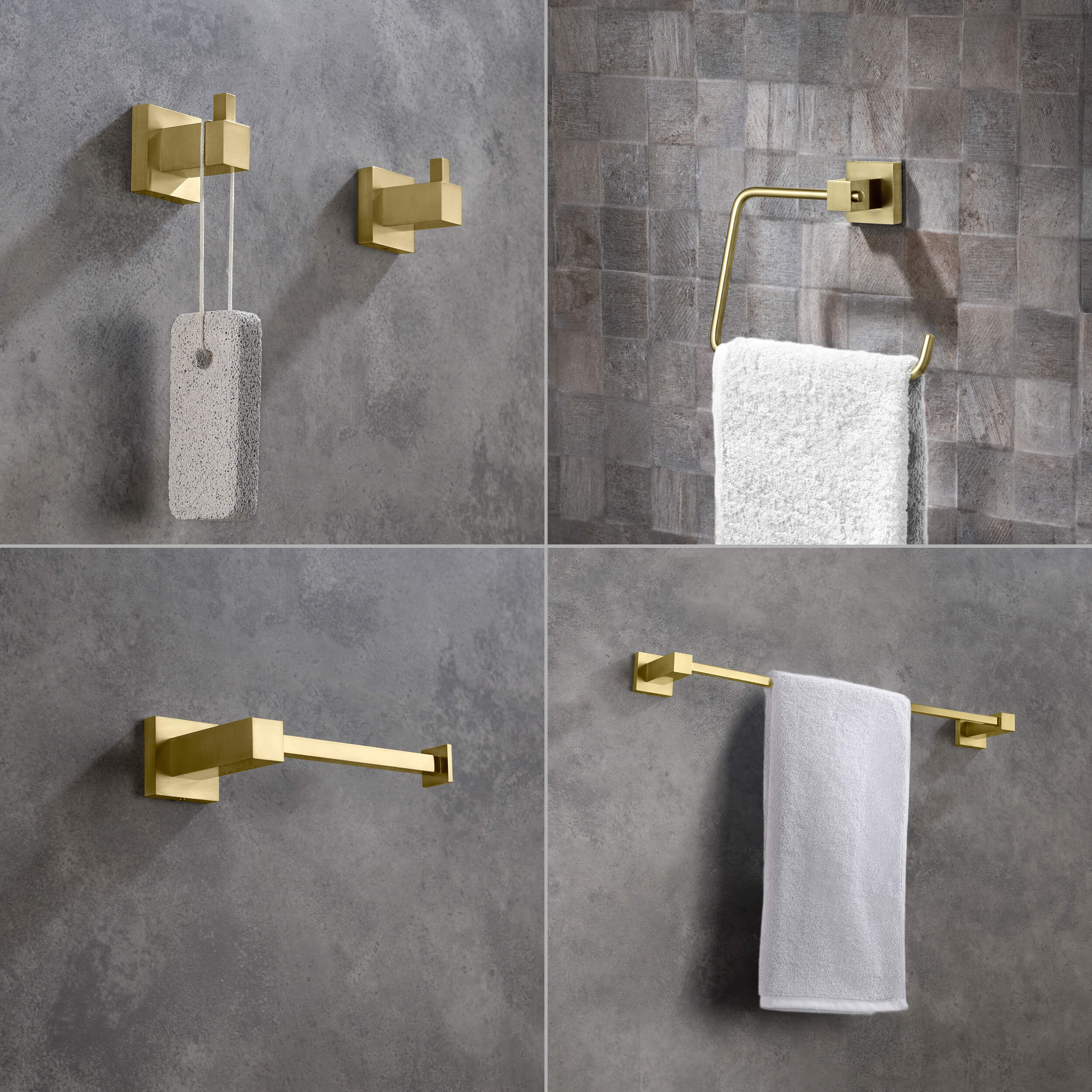 Quadra 5-Piece Bathroom Hardware Set - C-CBA15-5-3  - Shop at Home Craft Studio - 2