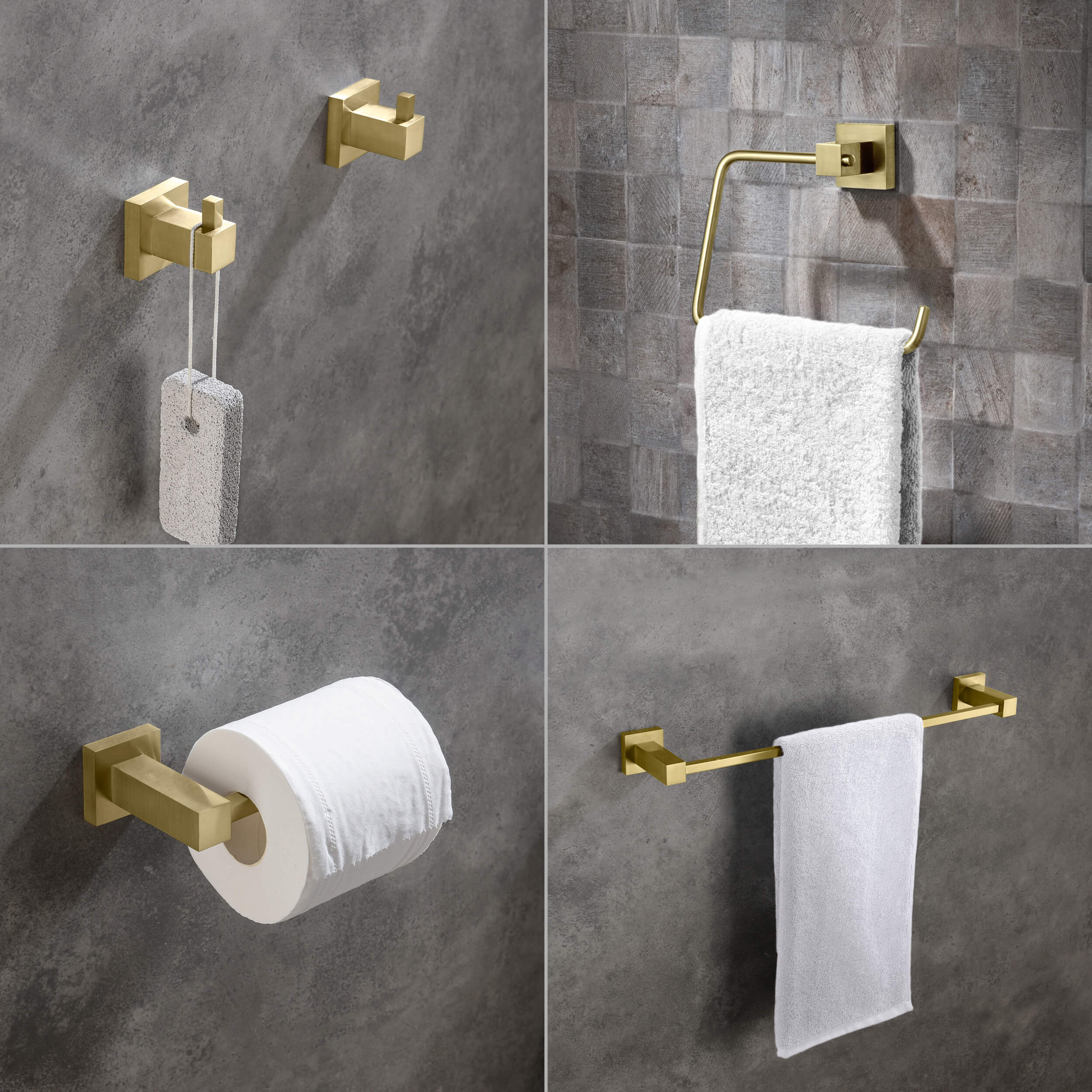 Quadra 5-Piece Bathroom Hardware Set - C-CBA15-5-3  - Shop at Home Craft Studio - 3