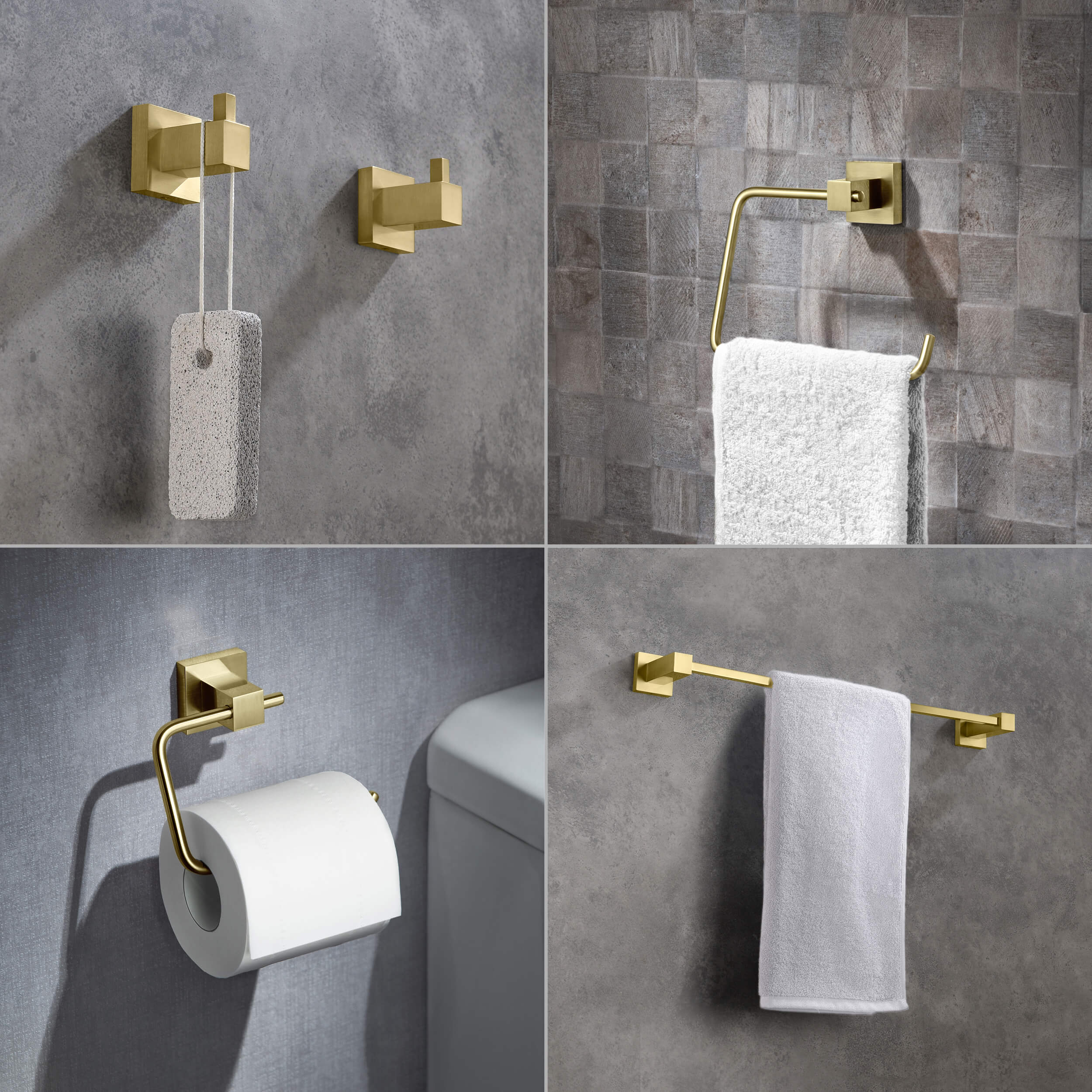 Quadra 5-Piece Bathroom Hardware Set - C-CBA15-5-4  - Shop at Home Craft Studio - 2