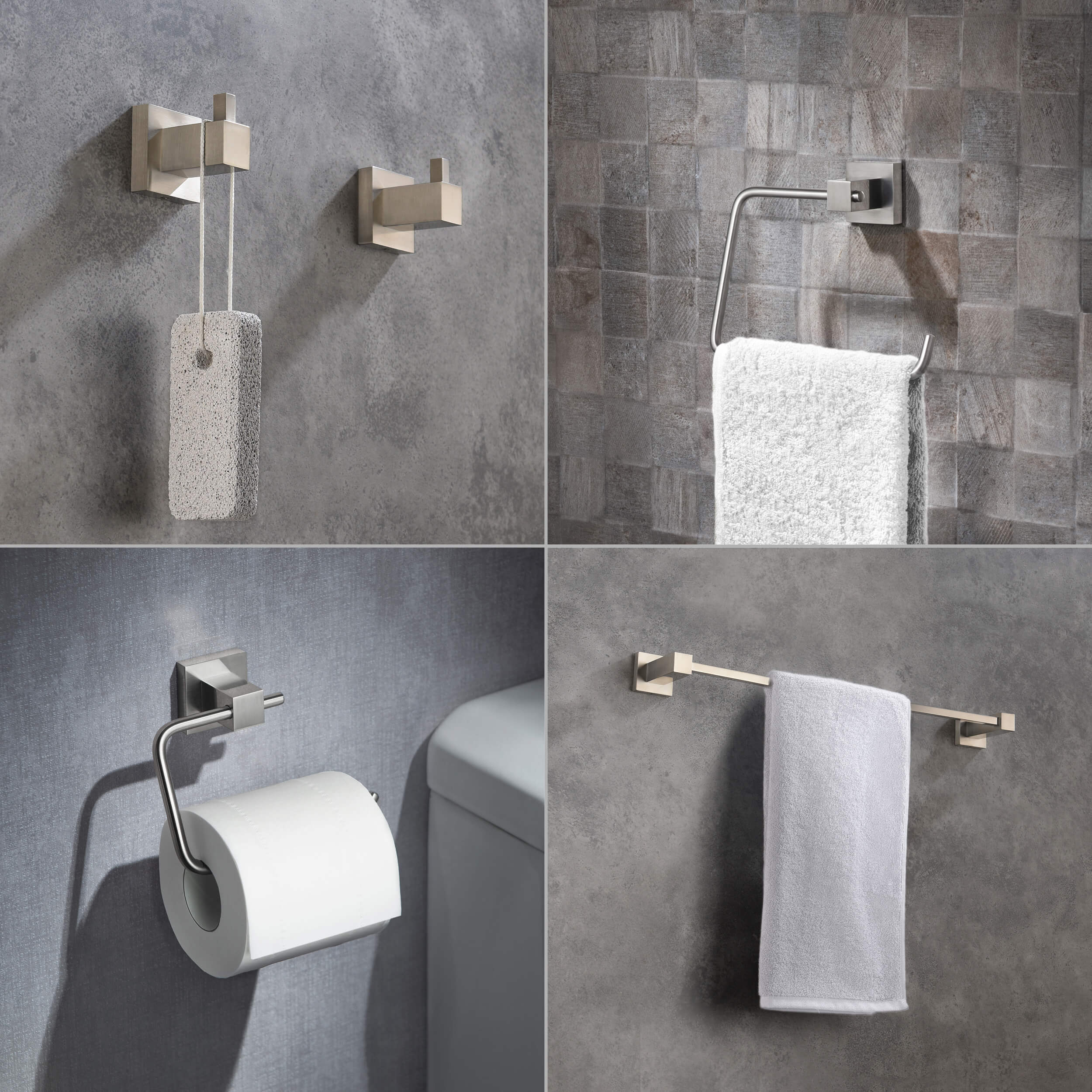 Quadra 5-Piece Bathroom Hardware Set - C-CBA15-5-4  - Shop at Home Craft Studio - 12