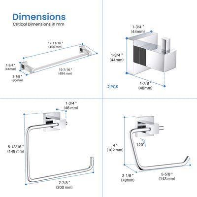 Quadra 5-Piece Bathroom Hardware Set - C-CBA15-5-4  - Shop at Home Craft Studio - 29