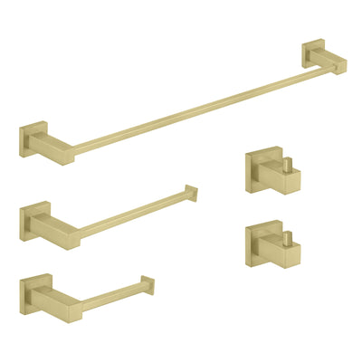 Quadra 5-Piece Bathroom Hardware Set - C-CBA15-5  - Shop at Home Craft Studio - 1