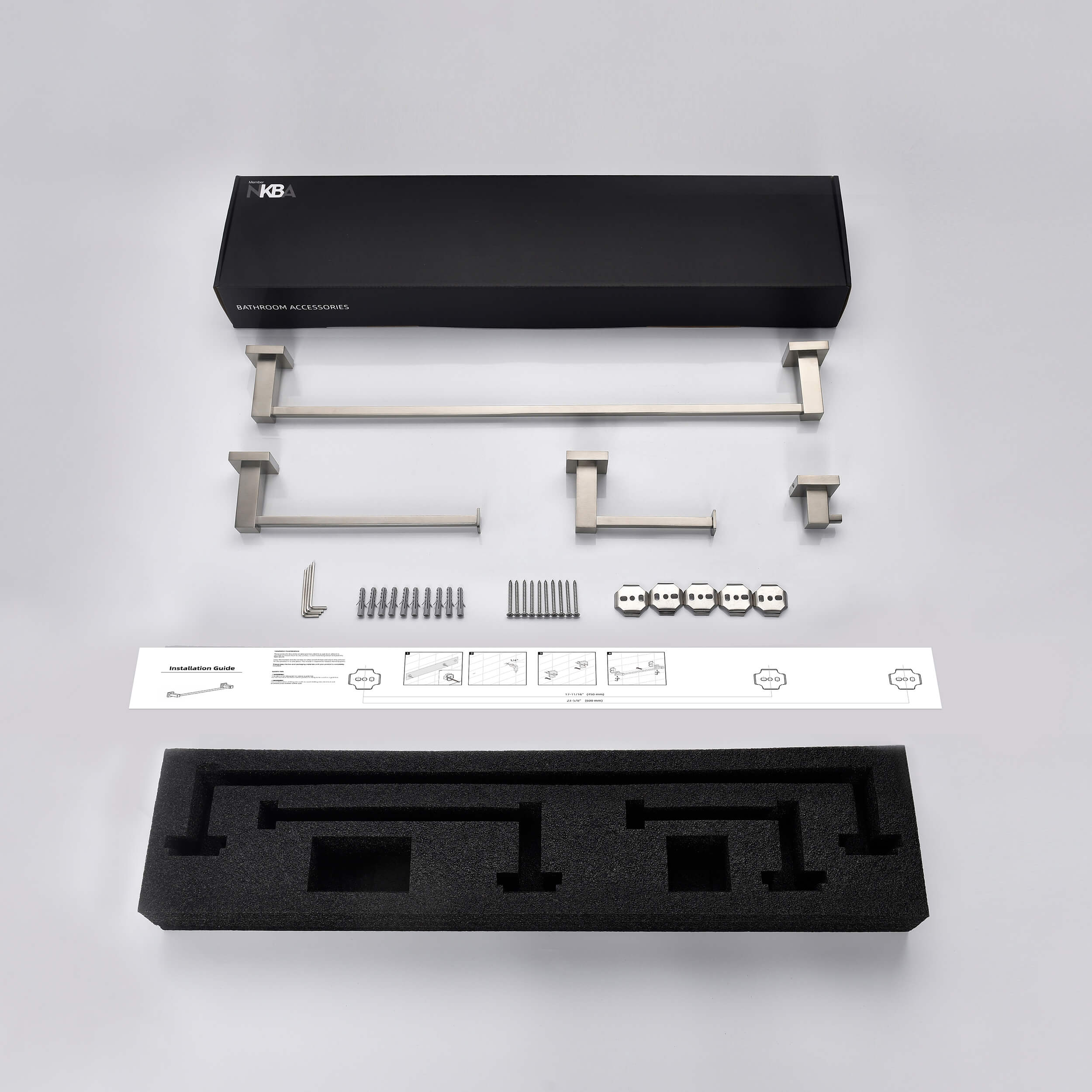 Quadra 5-Piece Bathroom Hardware Set - C-CBA15-5  - Shop at Home Craft Studio - 12