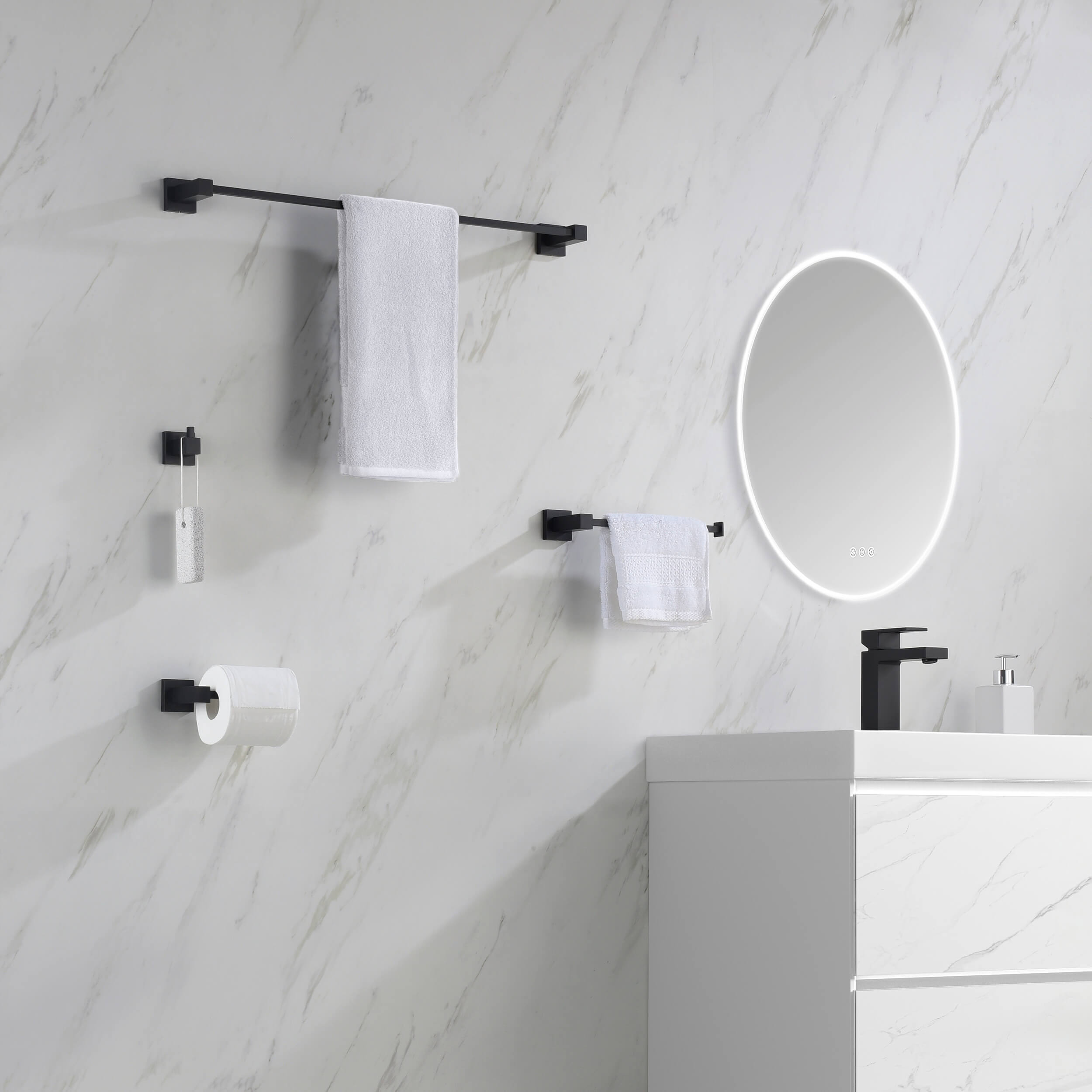 Quadra 5-Piece Bathroom Hardware Set - C-CBA15-5  - Shop at Home Craft Studio - 15