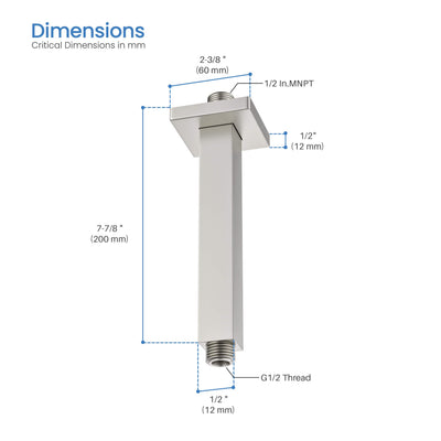 Quadra 8" Ceiling Mounted Shower Arm - SA0801  - Shop at Home Craft Studio - 8