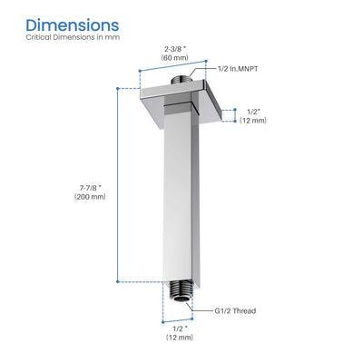 Quadra 8" Ceiling Mounted Shower Arm - SA0801  - Shop at Home Craft Studio - 12