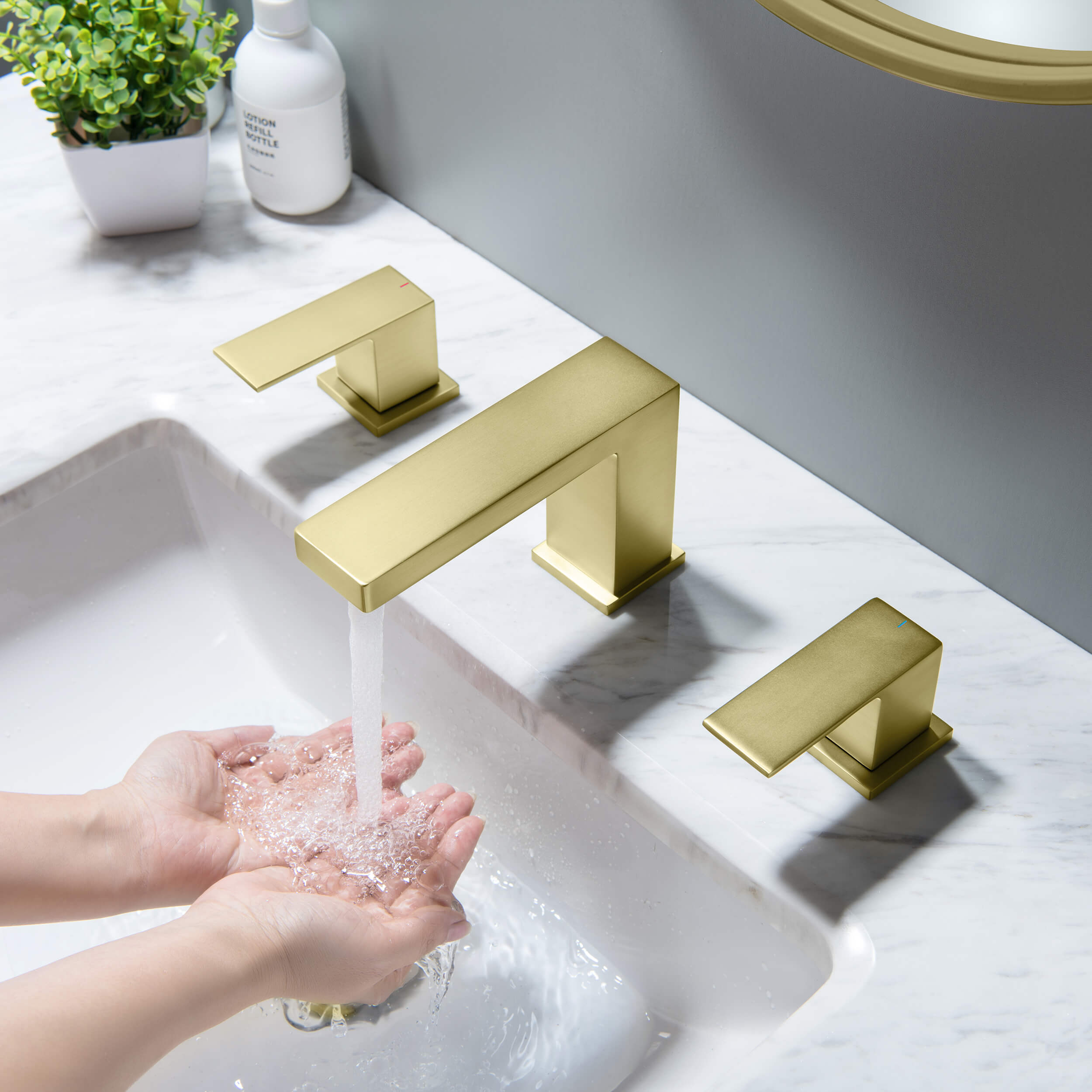 Quadra 8" Widespread Bathroom Sink Faucet with Drain Assembly - CBF-1024  - Shop at Home Craft Studio - 3