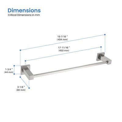 Quadra Bathroom 18" Towel Bar - CBA-1507  - Shop at Home Craft Studio - 13