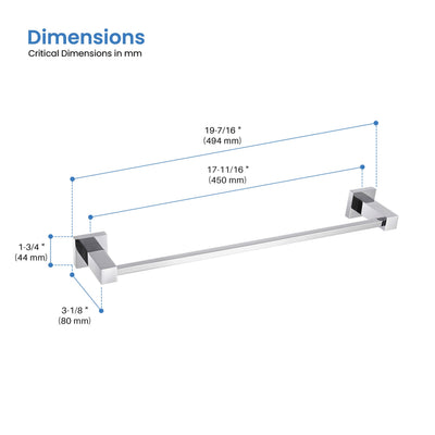 Quadra Bathroom 18" Towel Bar - CBA-1507  - Shop at Home Craft Studio - 20