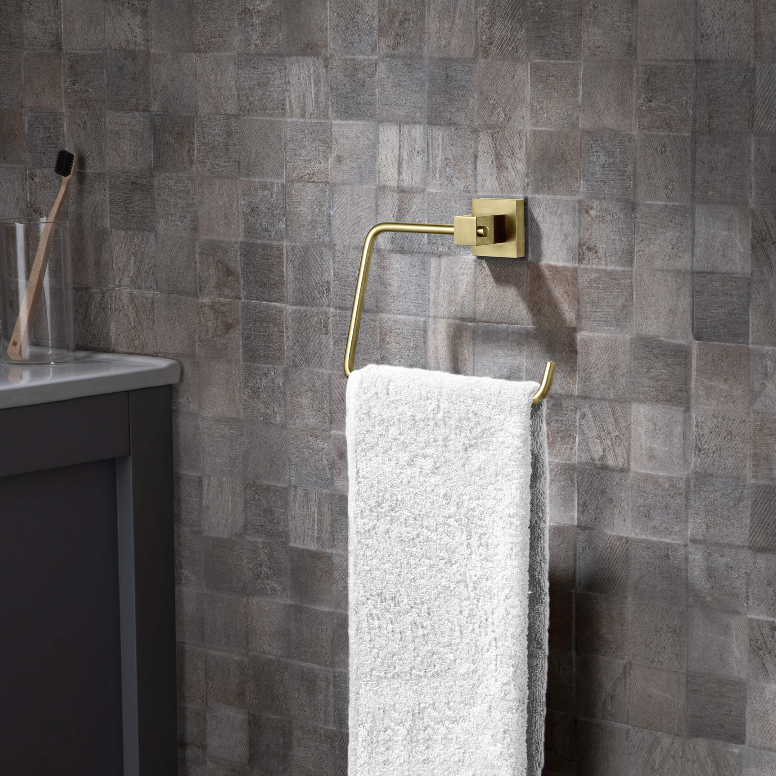 Quadra Bathroom Towel Ring - CBA-1506  - Shop at Home Craft Studio - 2