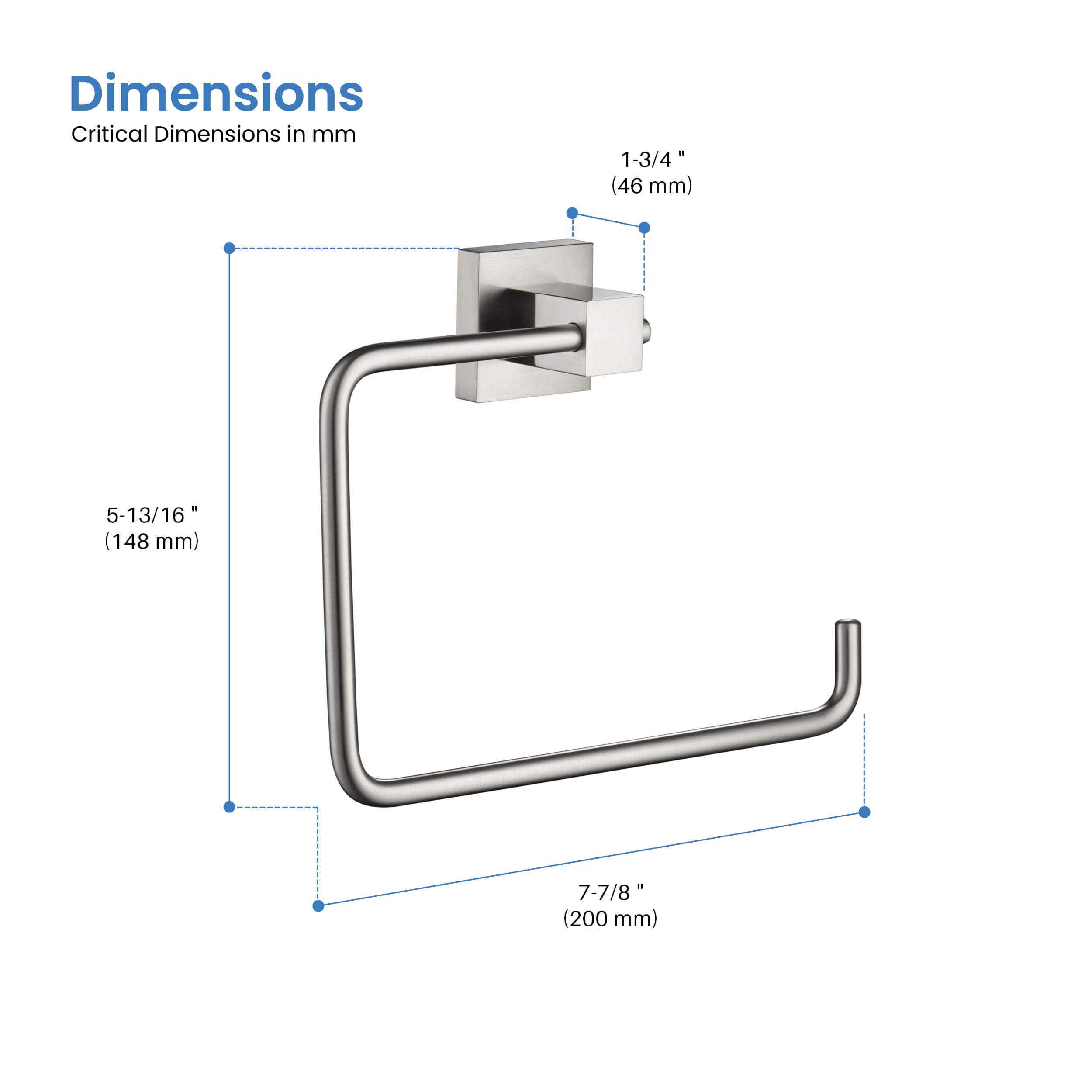Quadra Bathroom Towel Ring - CBA-1506  - Shop at Home Craft Studio - 13