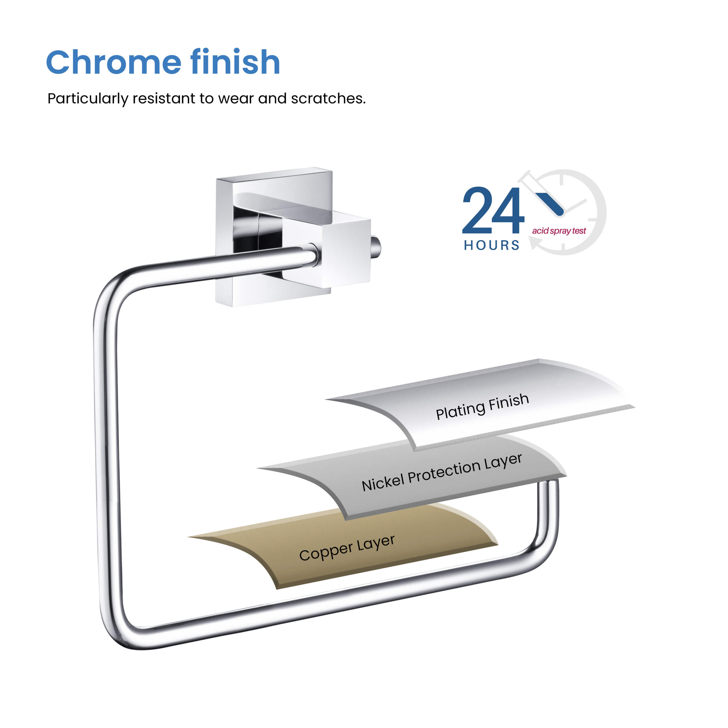 Quadra Bathroom Towel Ring - CBA-1506  - Shop at Home Craft Studio - 19