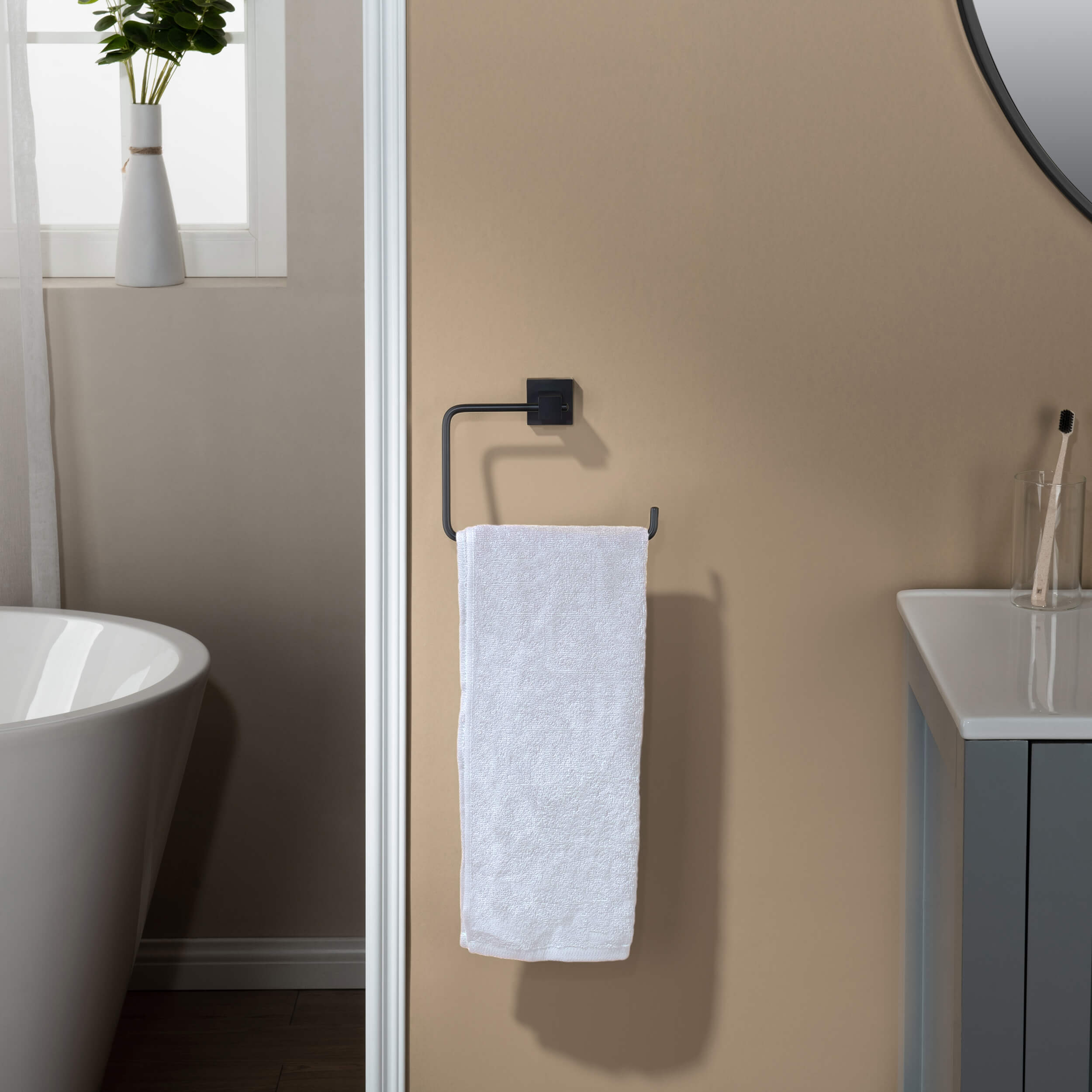 Quadra Bathroom Towel Ring - CBA-1506  - Shop at Home Craft Studio - 24