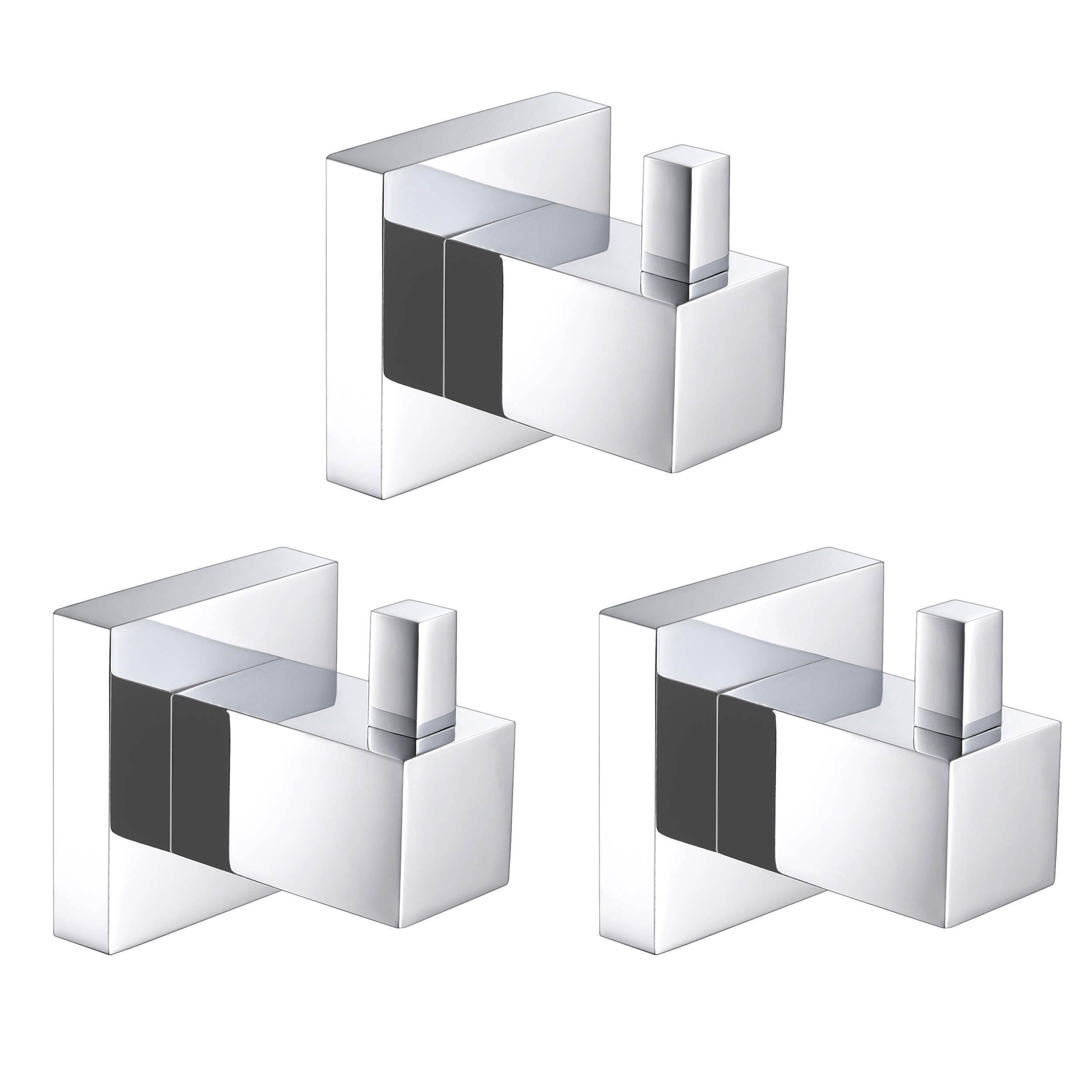 Quadra Bathroom Towel & Robe Hook 3 Count - CBA-1501 - 3PC  - Shop at Home Craft Studio - 15