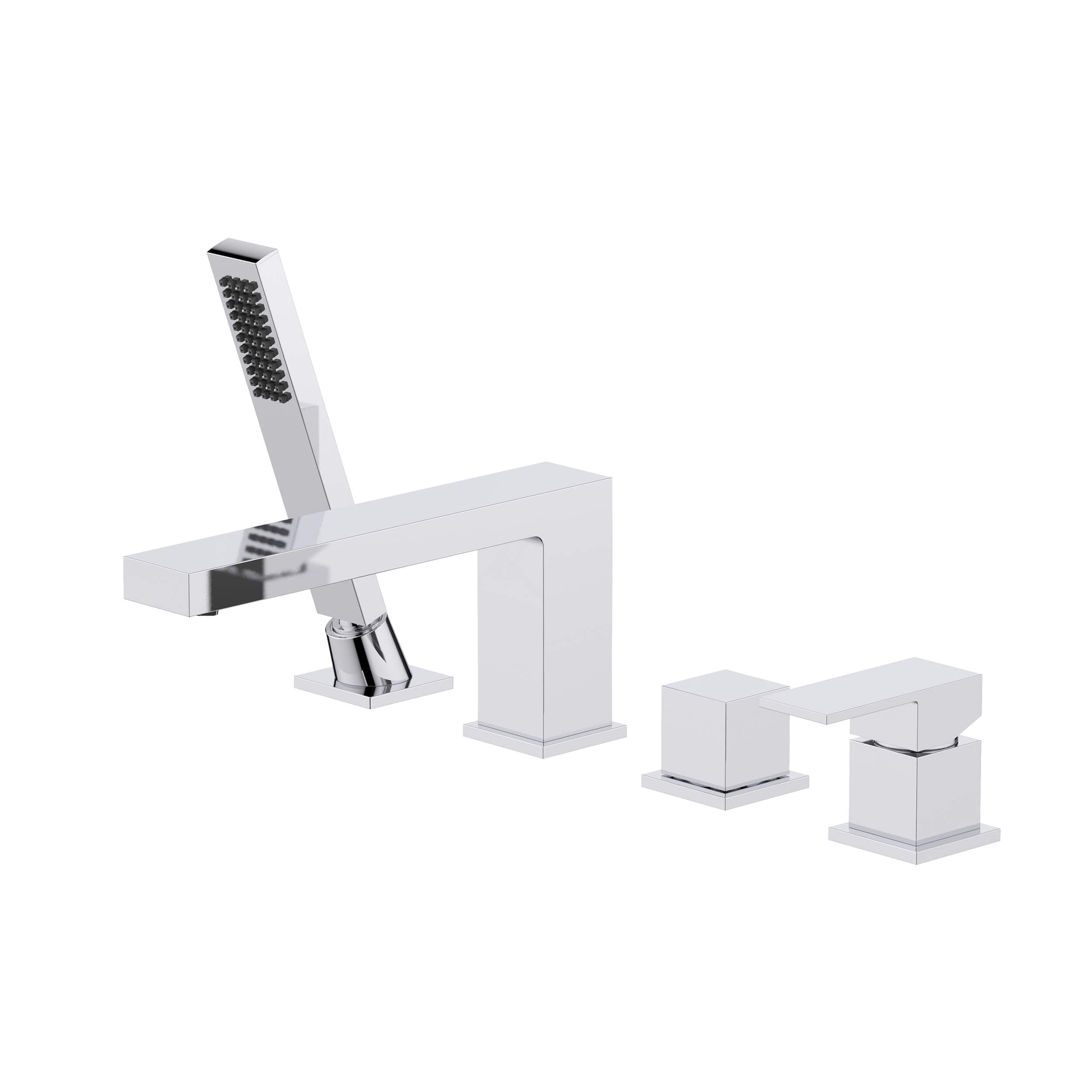 Quadra Deck Mounted Roman Bathtub Faucet with Hand Shower - CTF-3102  - Shop at Home Craft Studio - 24