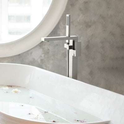 Quadra Floor Mount Tub Filler With Hand Shower - CTF-3002  - Shop at Home Craft Studio - 23