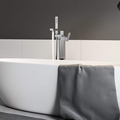 Quadra Floor Mount Tub Filler With Hand Shower - CTF-3002  - Shop at Home Craft Studio - 12
