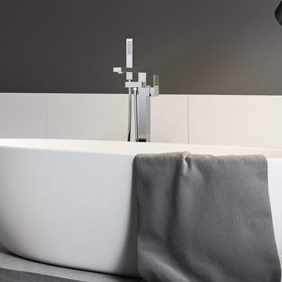 Quadra Floor Mount Tub Filler With Hand Shower - CTF-3002  - Shop at Home Craft Studio - 13