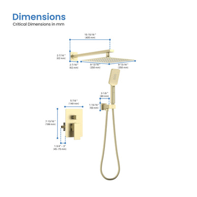 Quadra Pressure Balanced 2-Function Wall Mount Shower System with Rough-In Valve - CSF-4005  - Shop at Home Craft Studio - 6