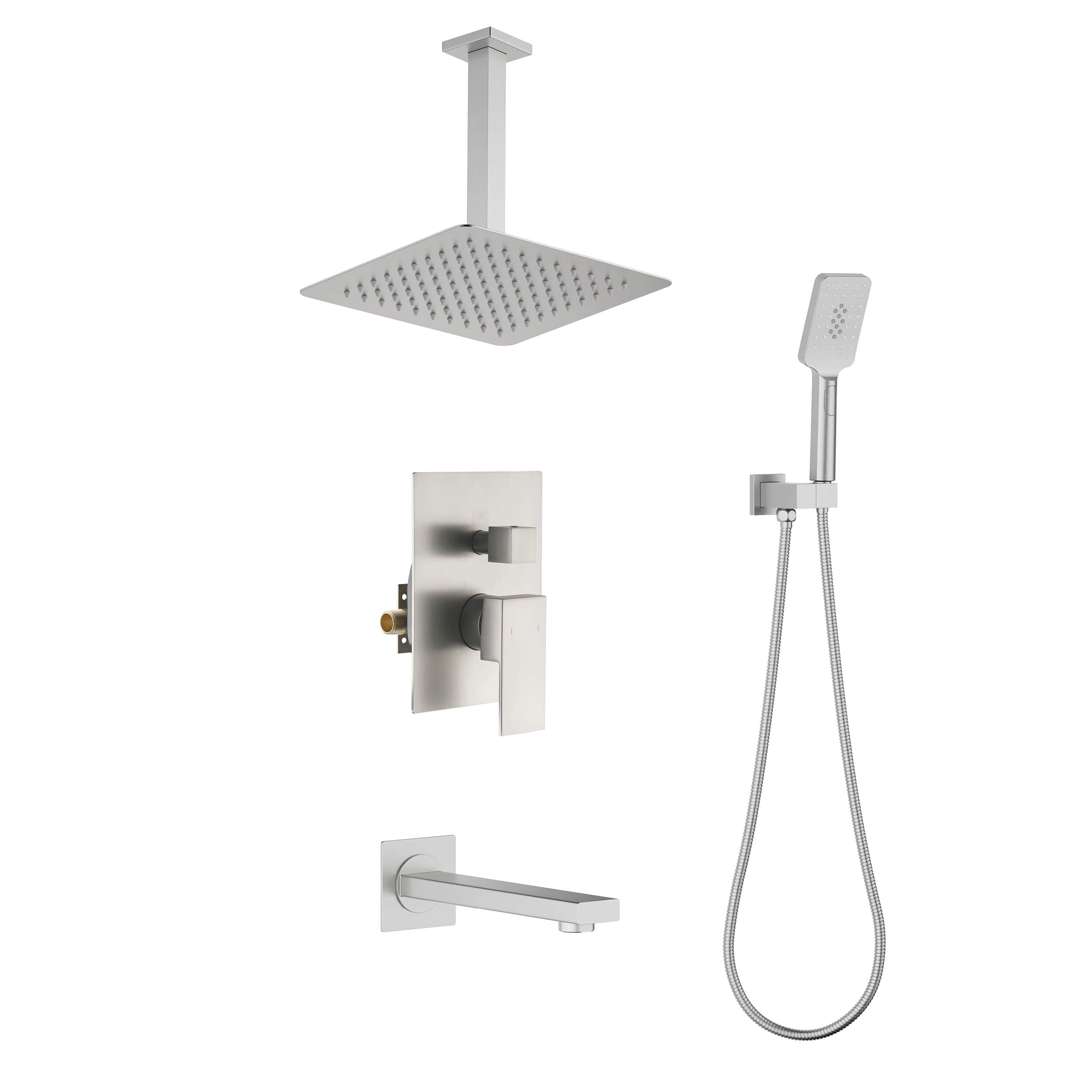 Quadra Pressure Balanced 3-Function Ceiling Mount Shower System with Rough-In Valve - CSF-4013  - Shop at Home Craft Studio - 10