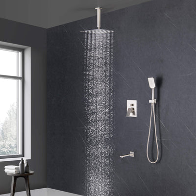 Quadra Pressure Balanced 3-Function Ceiling Mount Shower System with Rough-In Valve - CSF-4013  - Shop at Home Craft Studio - 11