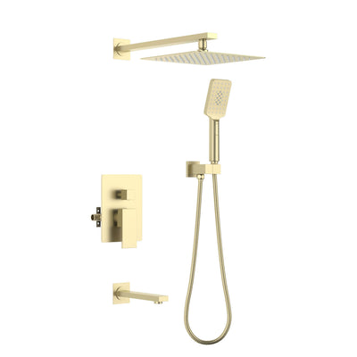 Quadra Pressure Balanced 3-Function Wall Mount Shower System with Rough-In Valve - CSF-4006  - Shop at Home Craft Studio - 1