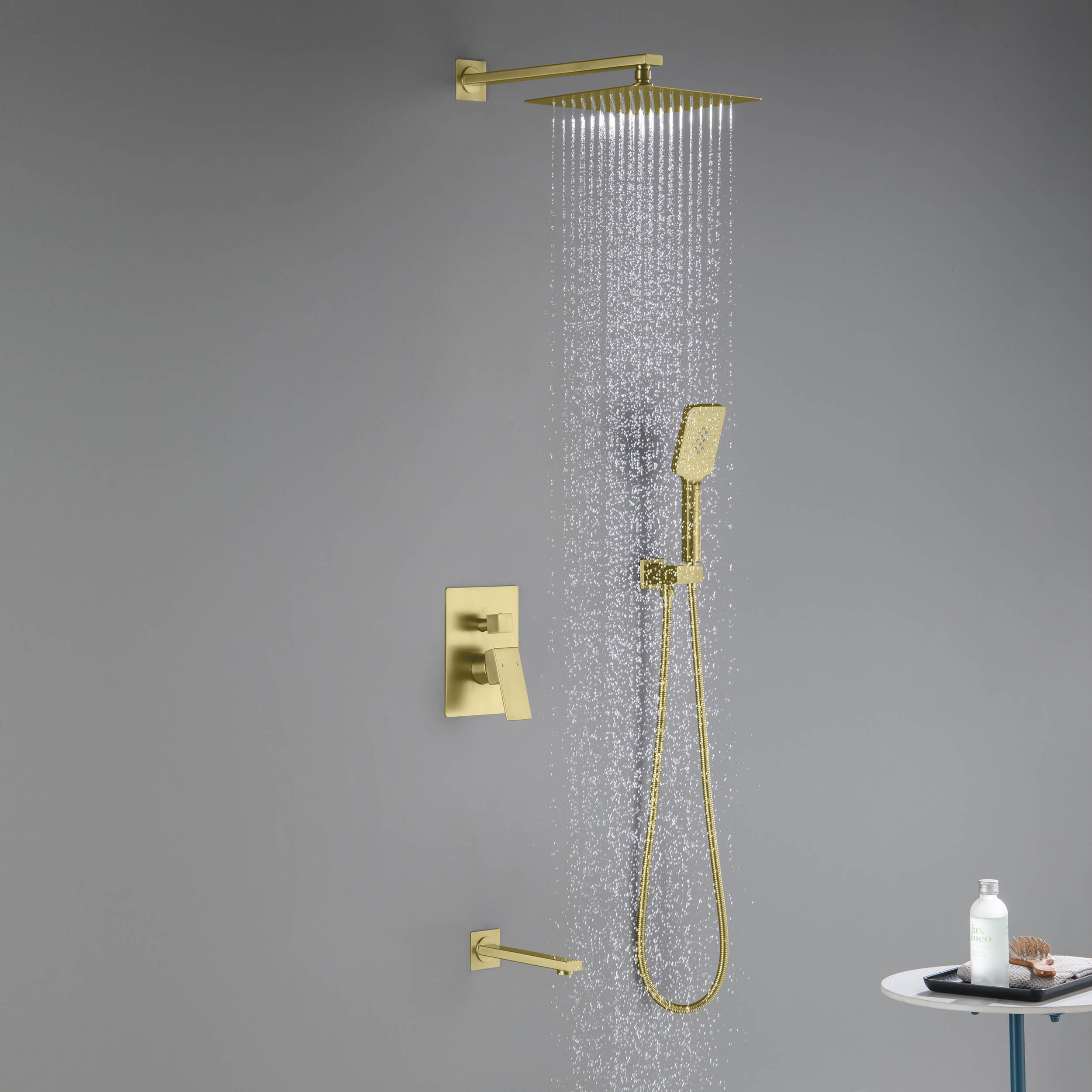 Quadra Pressure Balanced 3-Function Wall Mount Shower System with Rough-In Valve - CSF-4006  - Shop at Home Craft Studio - 3
