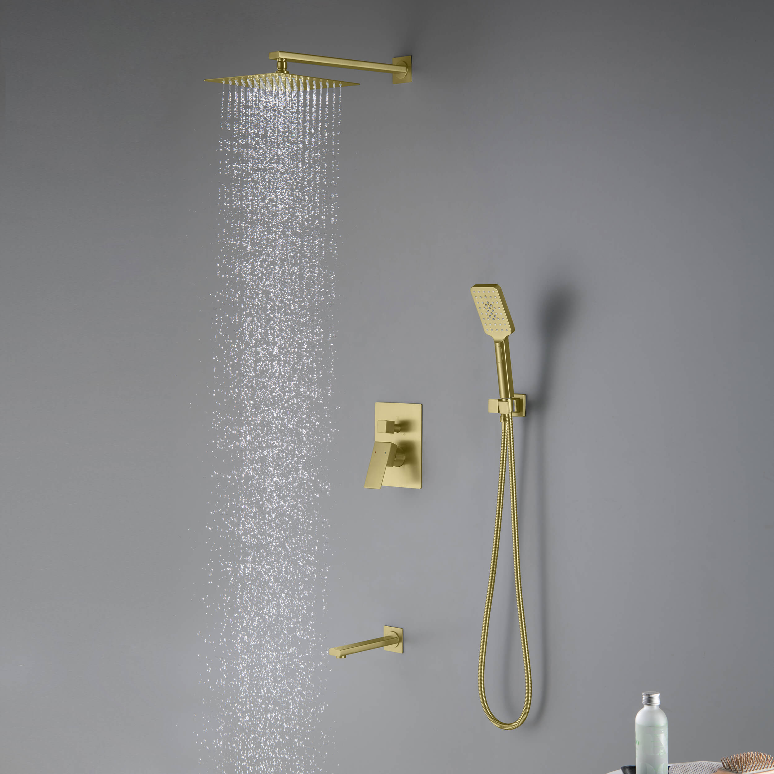 Quadra Pressure Balanced 3-Function Wall Mount Shower System with Rough-In Valve - CSF-4006  - Shop at Home Craft Studio - 4