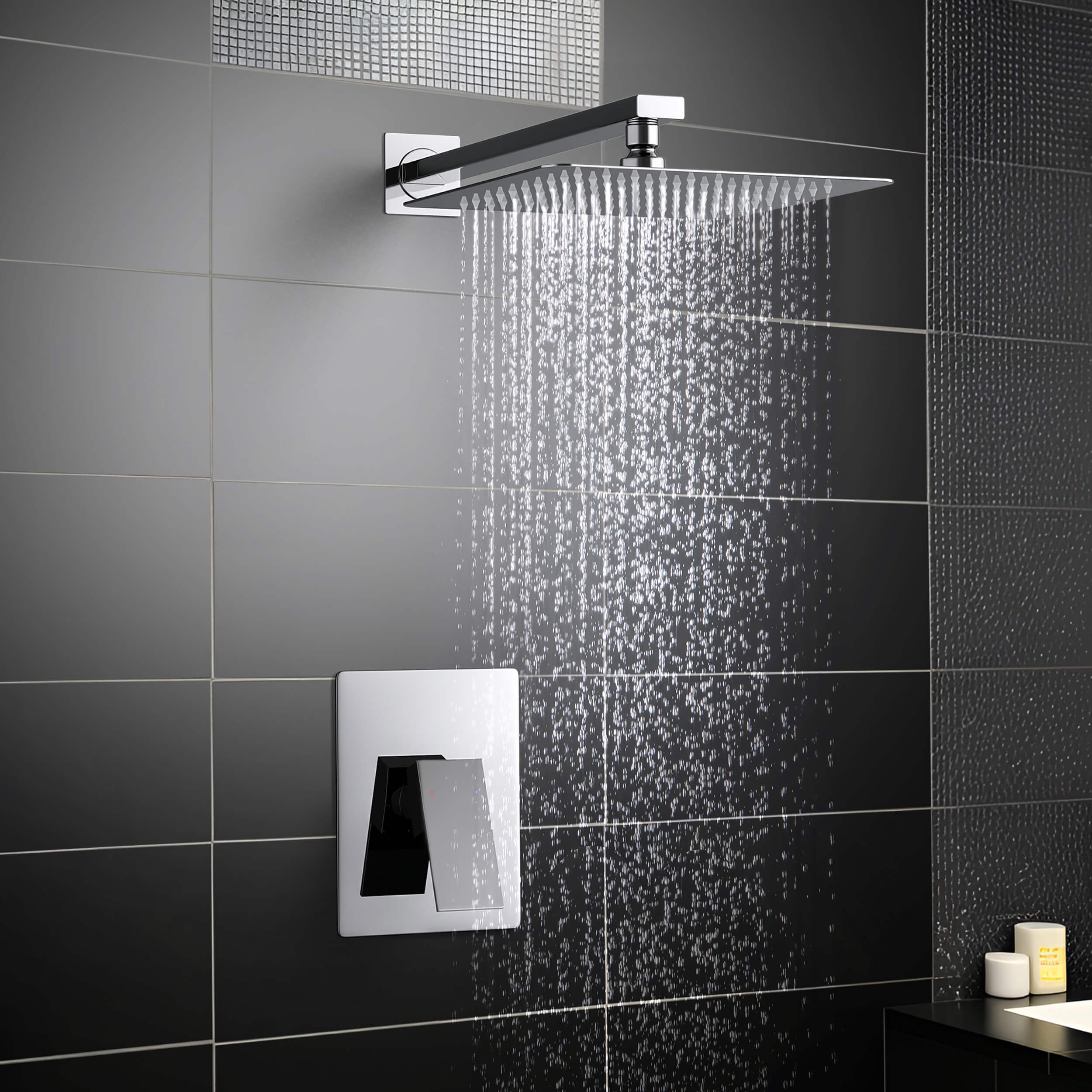Quadra Pressure Balanced Single Function Wall Mount Shower System with Rough-In Valve - CSF-4011  - Shop at Home Craft Studio - 9